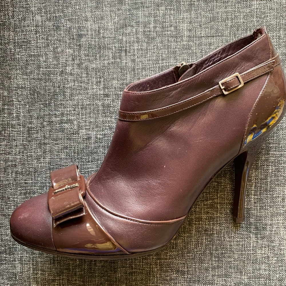 SOLD Salvatore Ferragamo leather ankle boots, Oxblood Red, Burgundy, 9